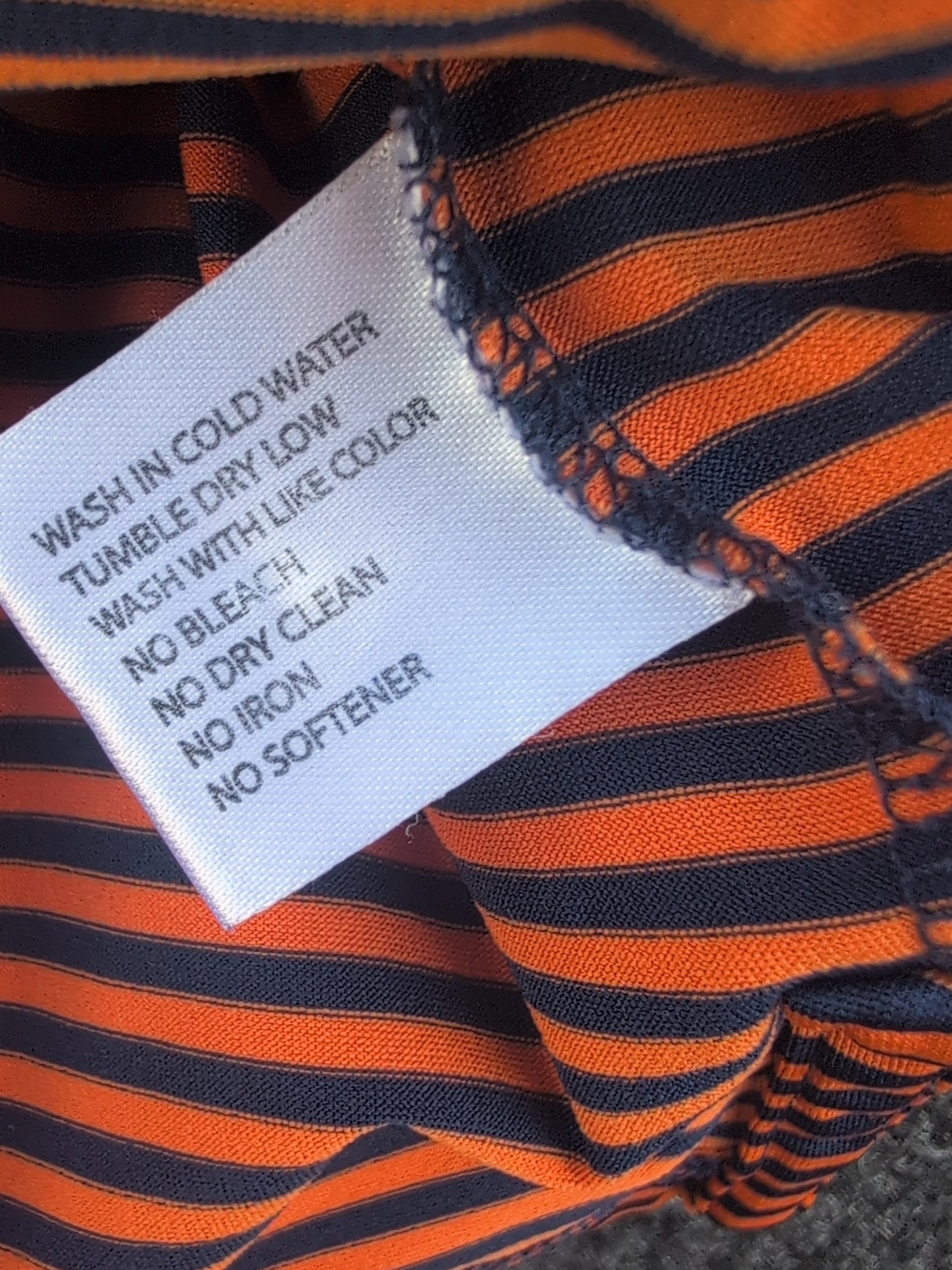 Rhoback Birdie Striped Shirt Mens Large Orange Blue Performance Stretch Polo - Picture 4 of 8
